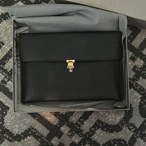 Alexander McQueen Black Leather Clutch